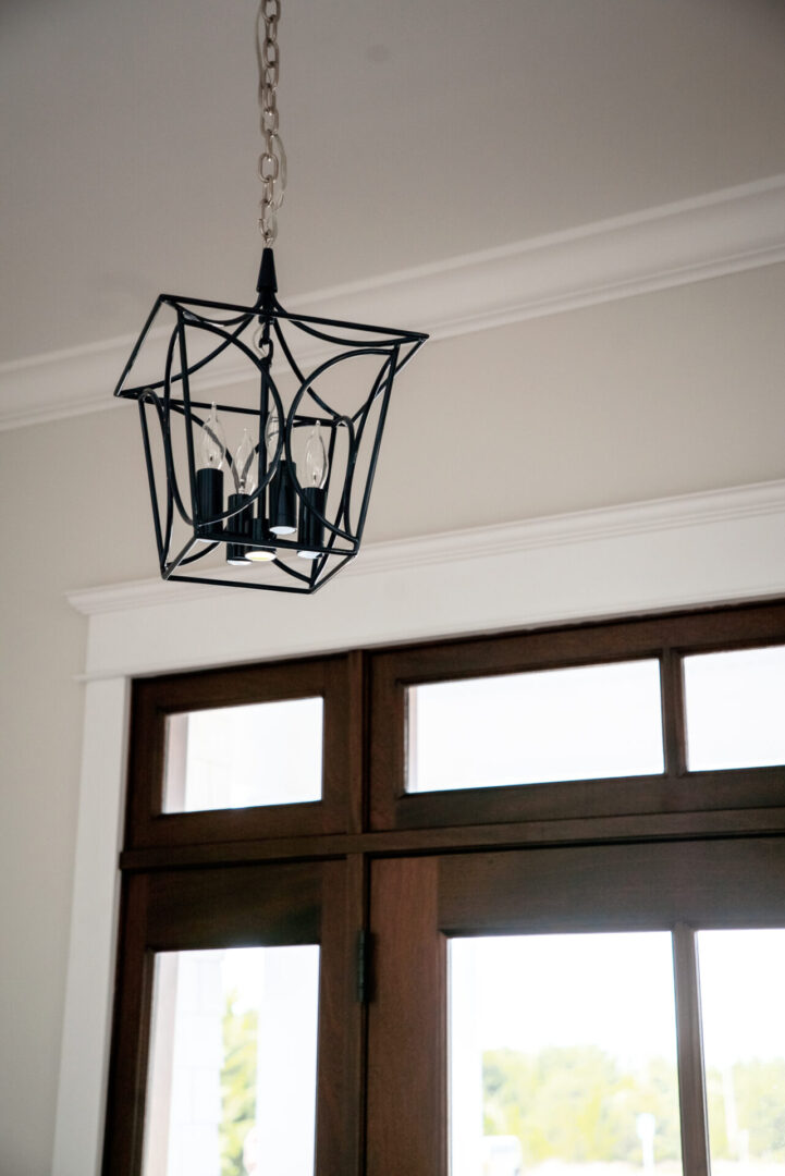 A small hanging light for the entrance