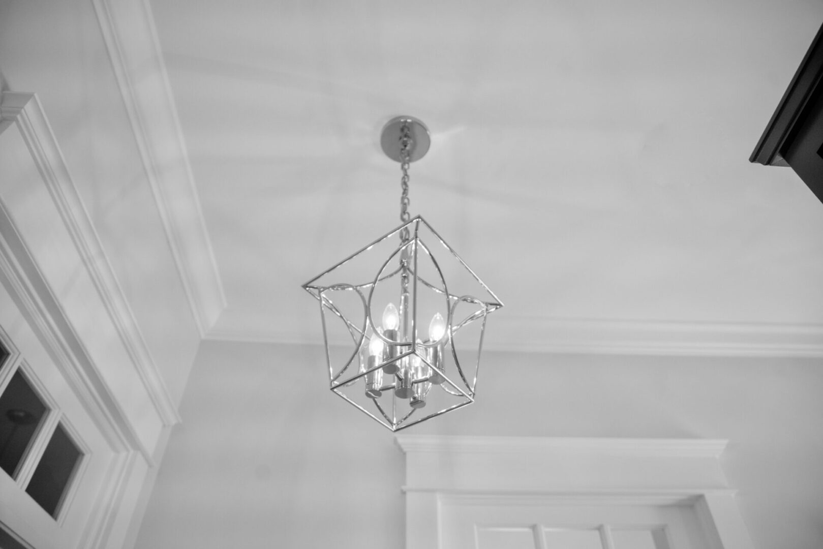 A hanging white light  